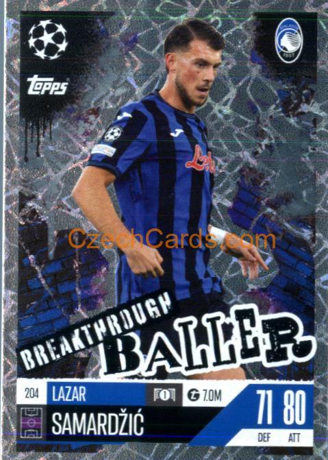 Lazar Samardžić 2024/25 Match Attax Extra Breakthrough Baller #204
