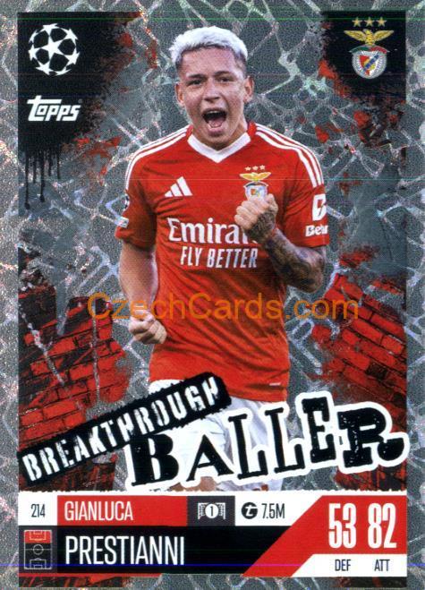 Gianluca Prestianni 2024/25 Match Attax Extra Breakthrough Baller #214