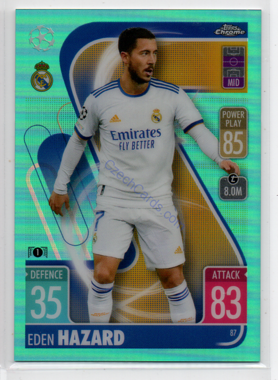 Eden Hazard Match Attax Chrome CL 2021/22 #87 Aqua /150