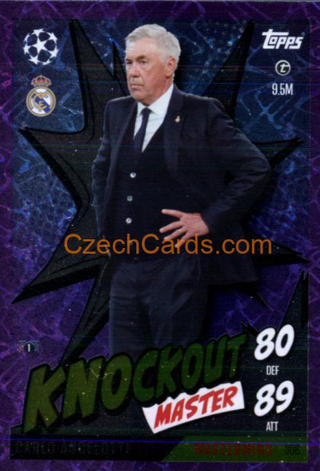 Carlo Ancelotti 2024/25 Match Attax Extra Knockout Masters Purple #306