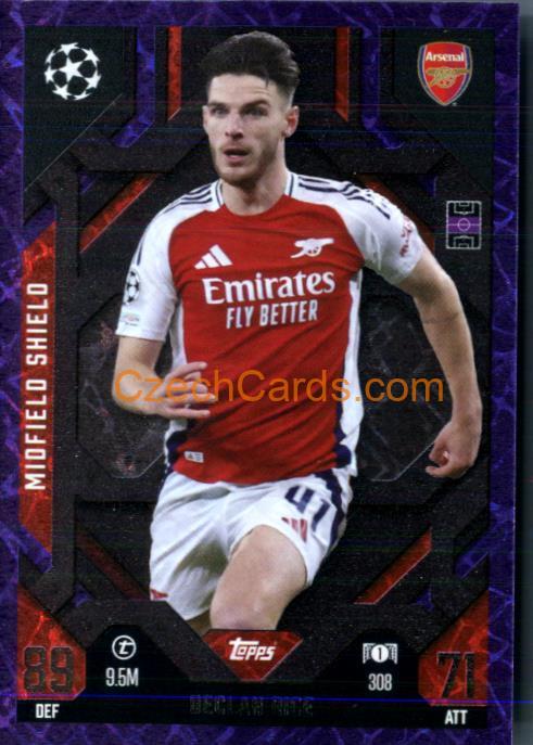 Declan Rice 2024/25 Match Attax Extra Midfield Shield Purple #308