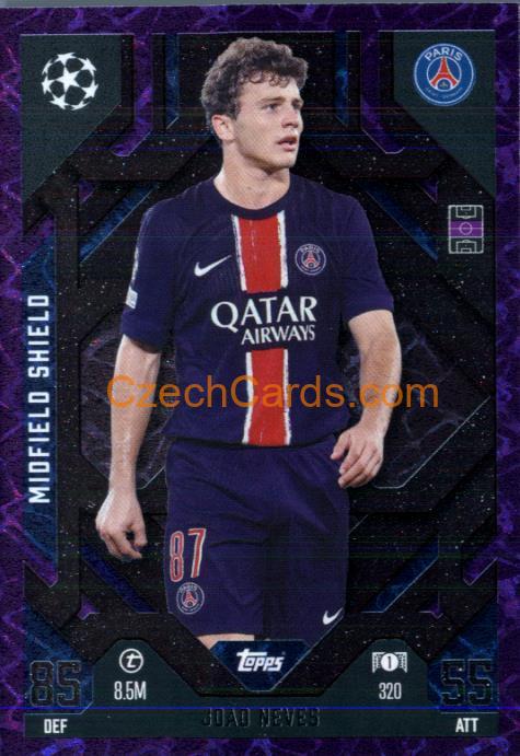 Joao Neves 2024/25 Match Attax Extra Midfield Shield Purple #320