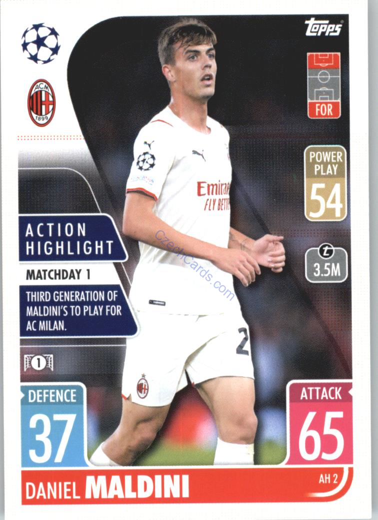 Daniel Maldini 2021/22 Match Attax Extra #AH 2