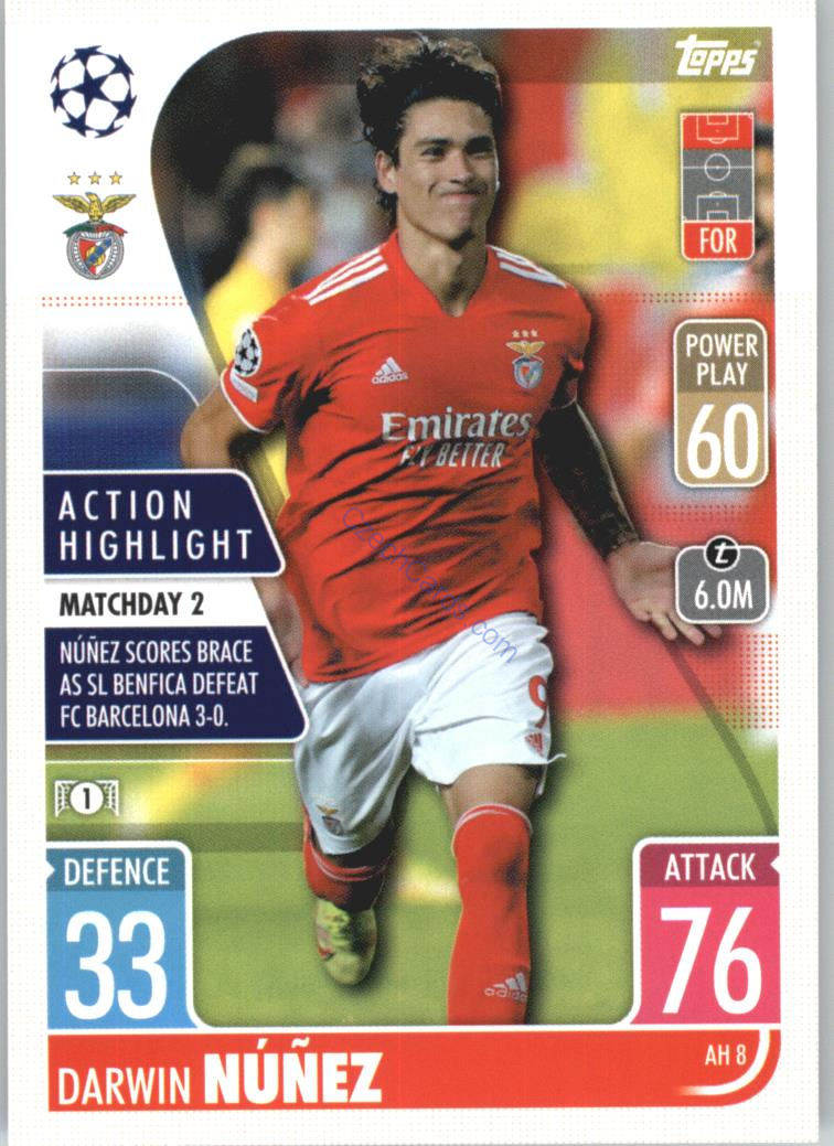 Darwin Núñez 2021/22 Match Attax Extra #AH 8