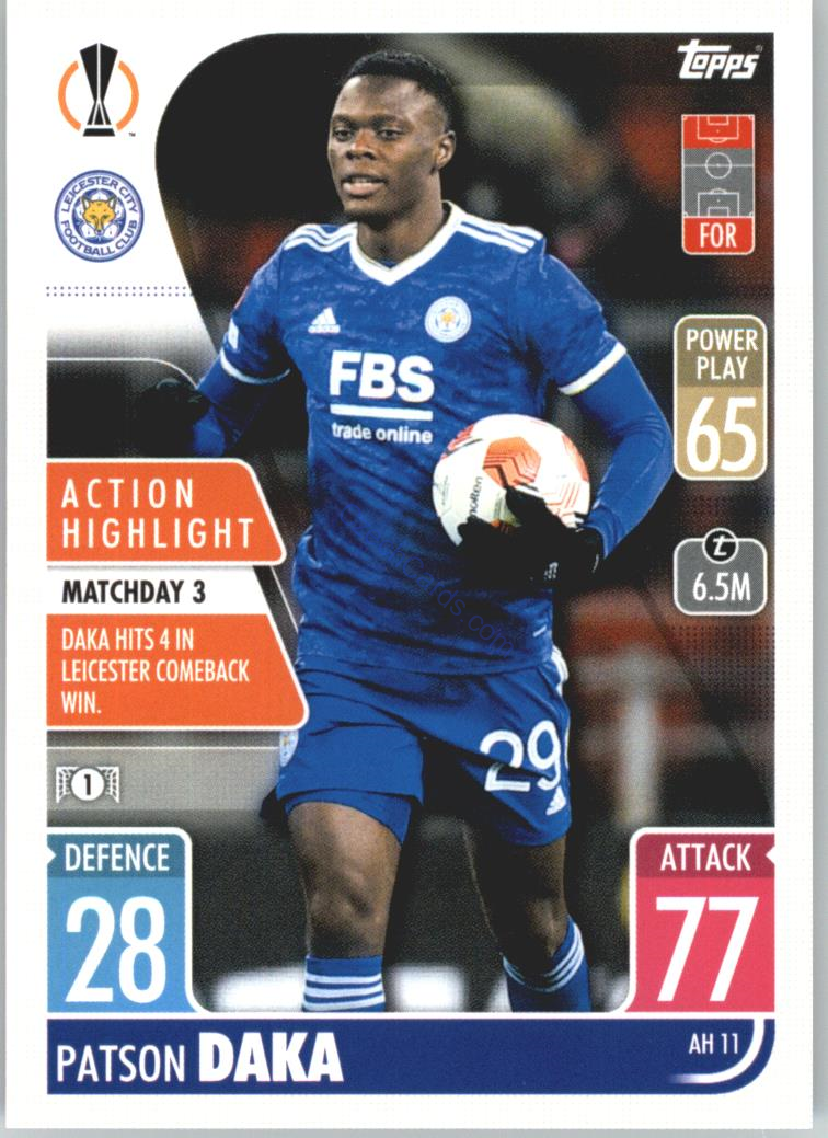 Patson Daka 2021/22 Match Attax Extra #AH 11