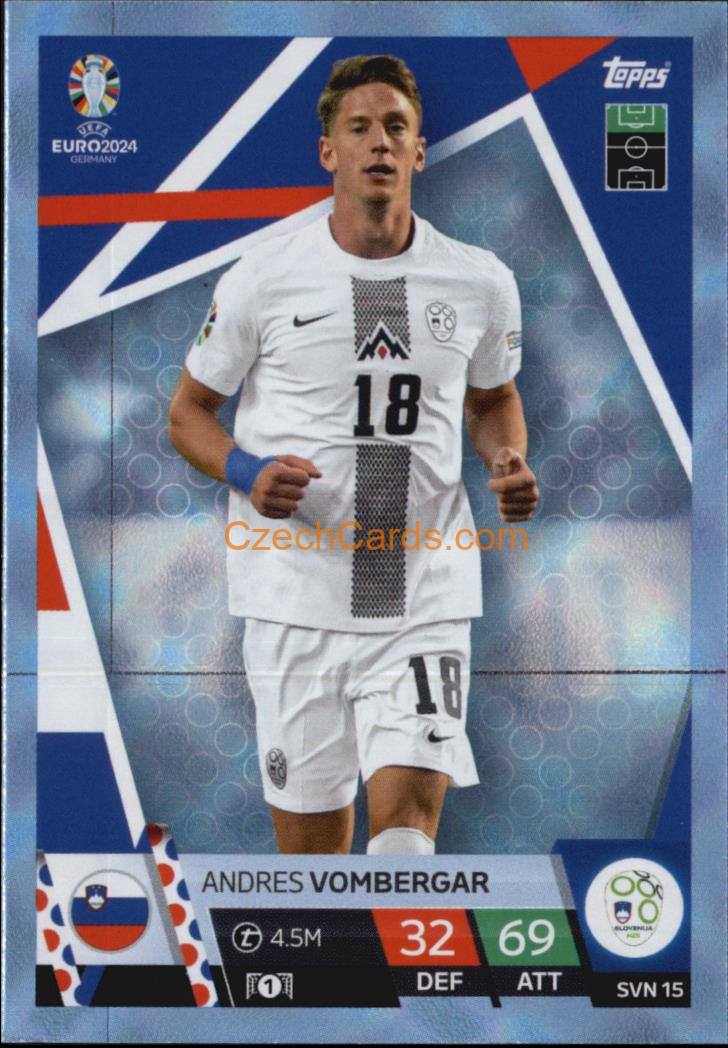 Andres Vombergar 2024 EURO Match Attax crystal parallel #SVN15