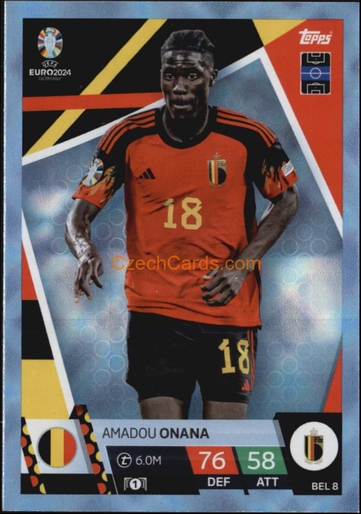 Amadou Onana 2024 EURO Match Attax crystal parallel #BEL8