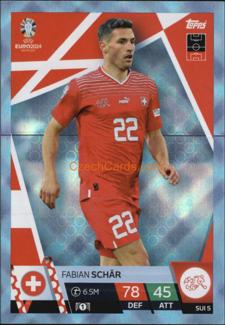 Fabian Schär 2024 EURO Match Attax crystal parallel #SUI5