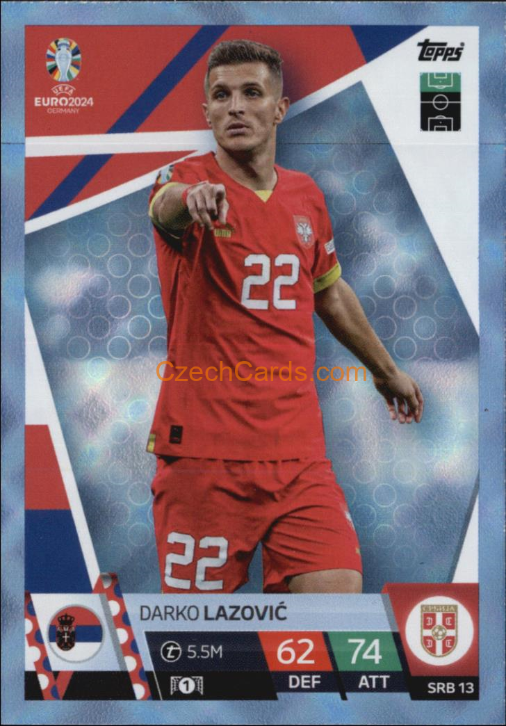Darko Lazović 2024 EURO Match Attax crystal parallel #SRB13