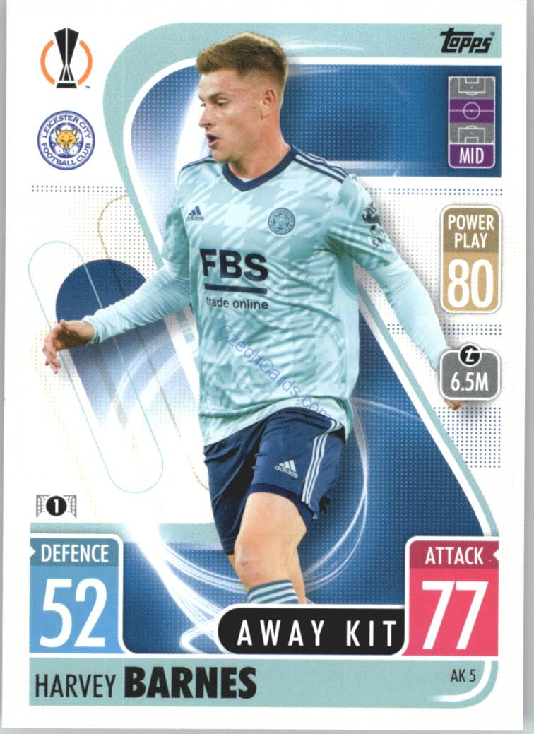 Harvey Barnes 2021/22 Match Attax Extra #AK 5