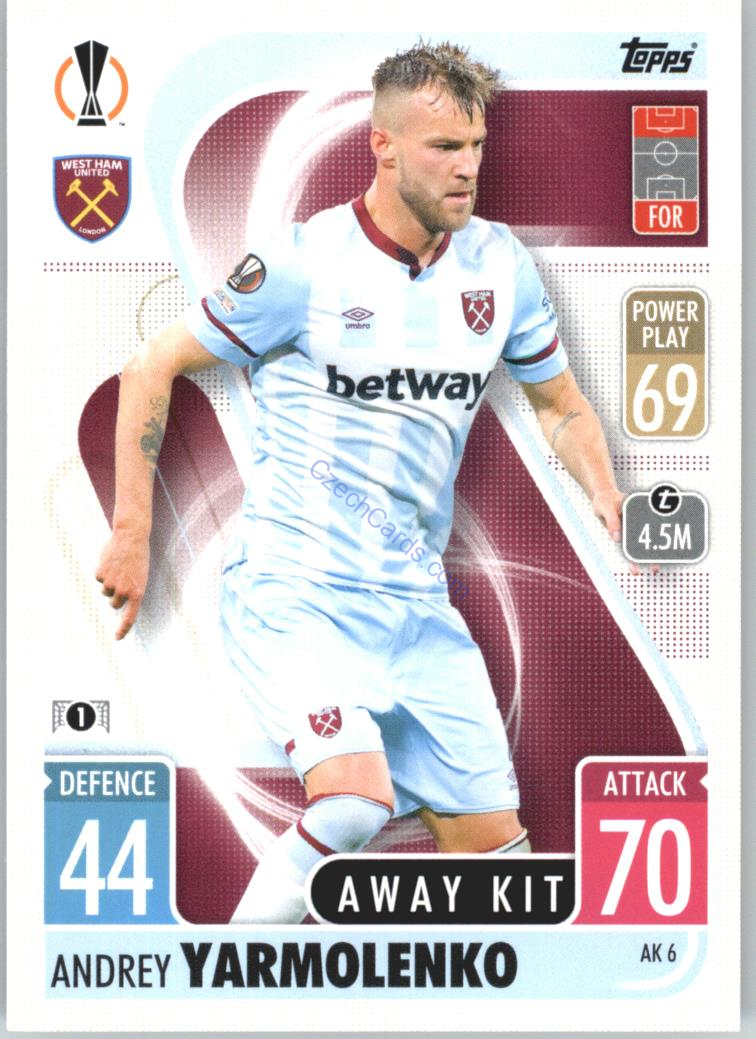 Andriy Yarmolenko 2021/22 Match Attax Extra #AK 6