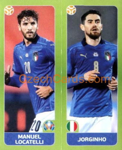 Locatelli / Jorginho 2020 Panini UEFA Euro Tournament Ed. Blue #31