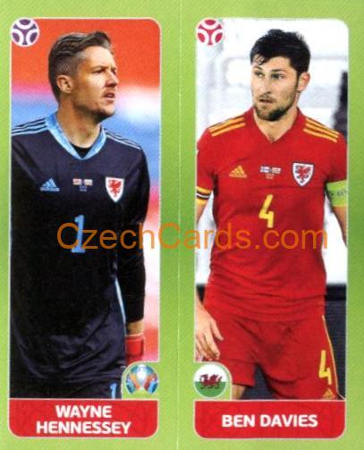 Hennessey / Davies 2020 Panini UEFA Euro Tournament Ed. Blue #88
