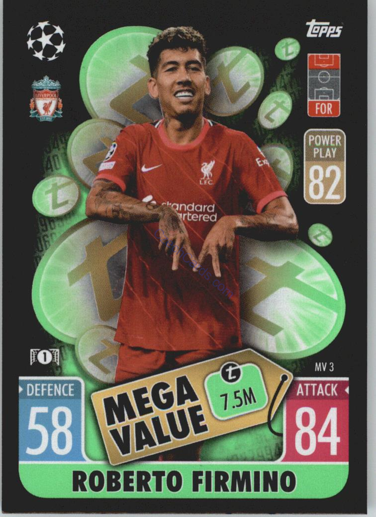Roberto Firmino 2021/22 Match Attax Extra #MV 3