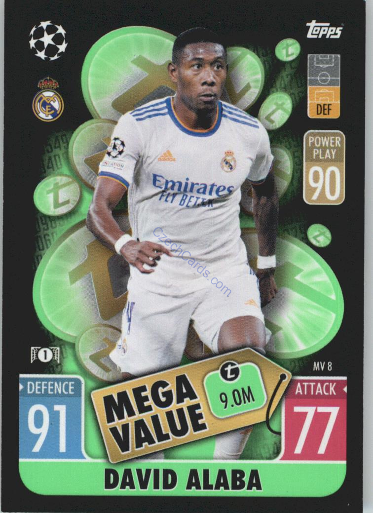 David Alaba 2021/22 Match Attax Extra #MV 8
