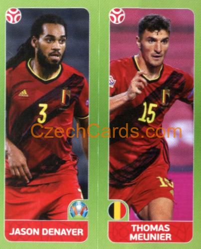 Denayer / Meunier 2020 Panini UEFA Euro Tournament Ed. Blue #137