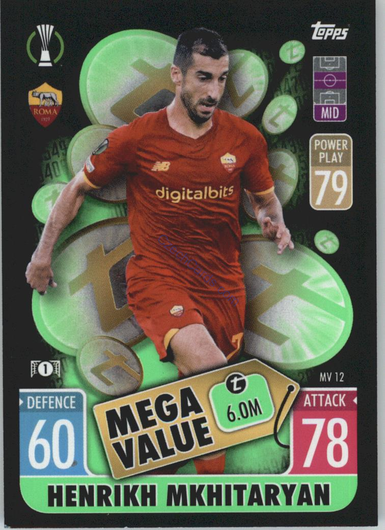 Henrikh Mkhitaryan 2021/22 Match Attax Extra #MV 12