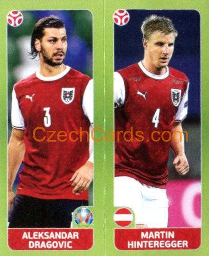 Dragovic / Hinteregger 2020 Panini UEFA Euro Tournament Ed. Blue #245
