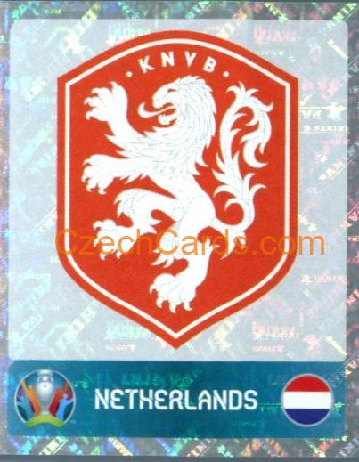Logo Netherlands 2020 Panini UEFA Euro Tournament Ed. Blue foil #256
