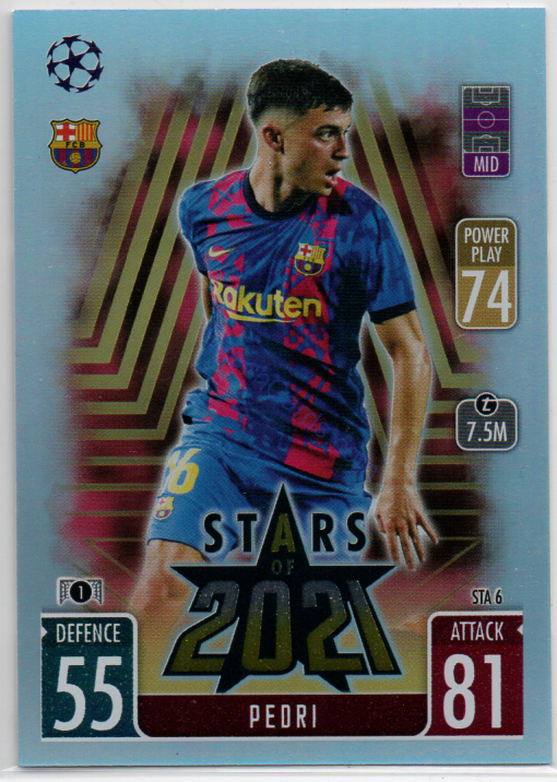 Pedri 2021/22 Match Attax Extra Stars of 2021 #STA 6