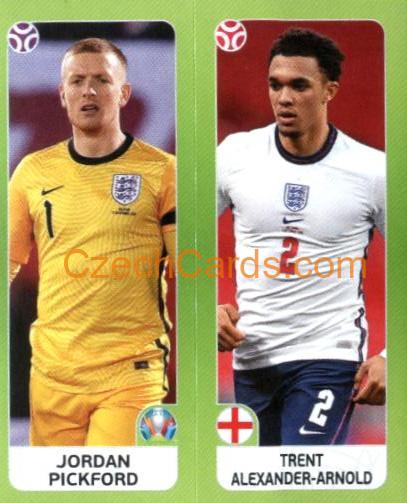 Pickford / Alexander-Arnold 2020 Panini UEFA Euro Tournament Ed. Blue #406