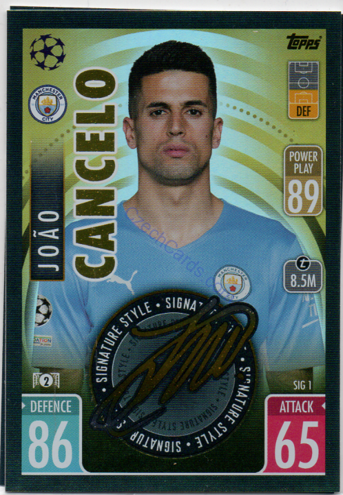 João Cancelo 2021/22 Match Attax Extra Signature Style #SIG 1