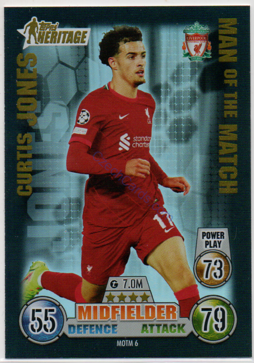 Curtis Jones 2021/22 Match Attax Extra Heritage #MOTM 6