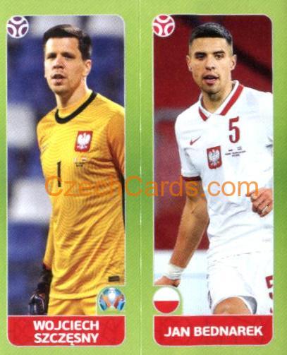 Szczęsny / Bednarek 2020 Panini UEFA Euro Tournament Ed. Blue #460