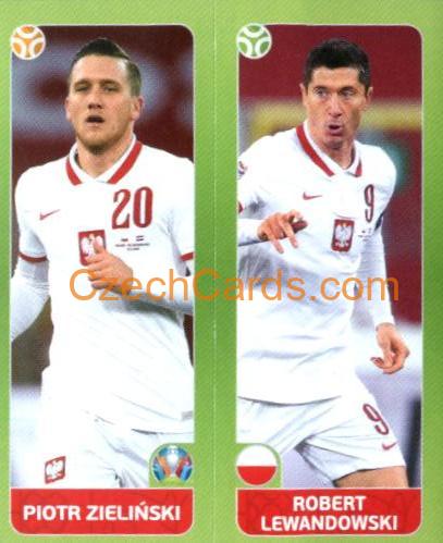 Zieliński / Robert Lewandowski 2020 Panini UEFA Euro Tournament Ed. Blue #464