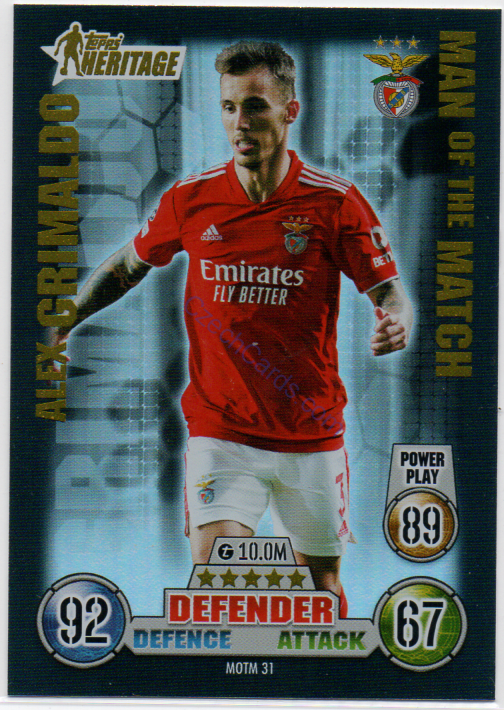 Alex Grimaldo 2021/22 Match Attax Extra Heritage #MOTM 31