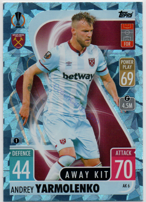Andrey Yarmolenko 2021/22 Match Attax Extra Crystal Parallel #AK 6