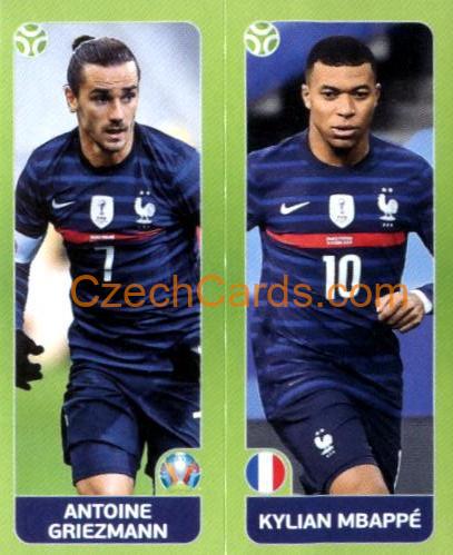 Griezmann / Kylian Mbappé 2020 Panini UEFA Euro Tournament Ed. Blue #573