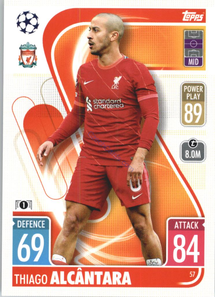 Thiago Alcântara Topps Match Attax 2021/22 #57