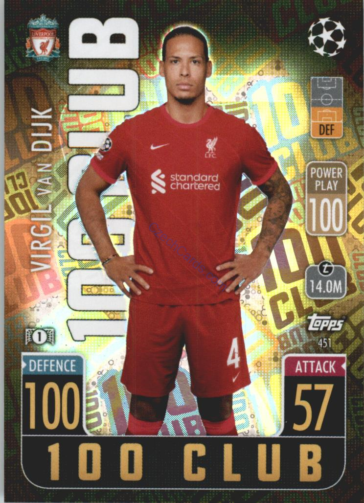 Virgil Van Dijk Match Attax 2021/22 100 Club #451