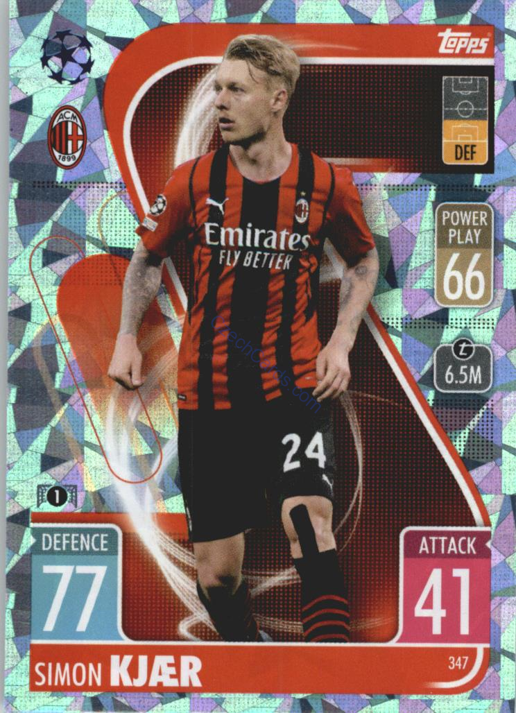 Simon Kjaer Match Attax 2021/22 Crystal Paralel #347