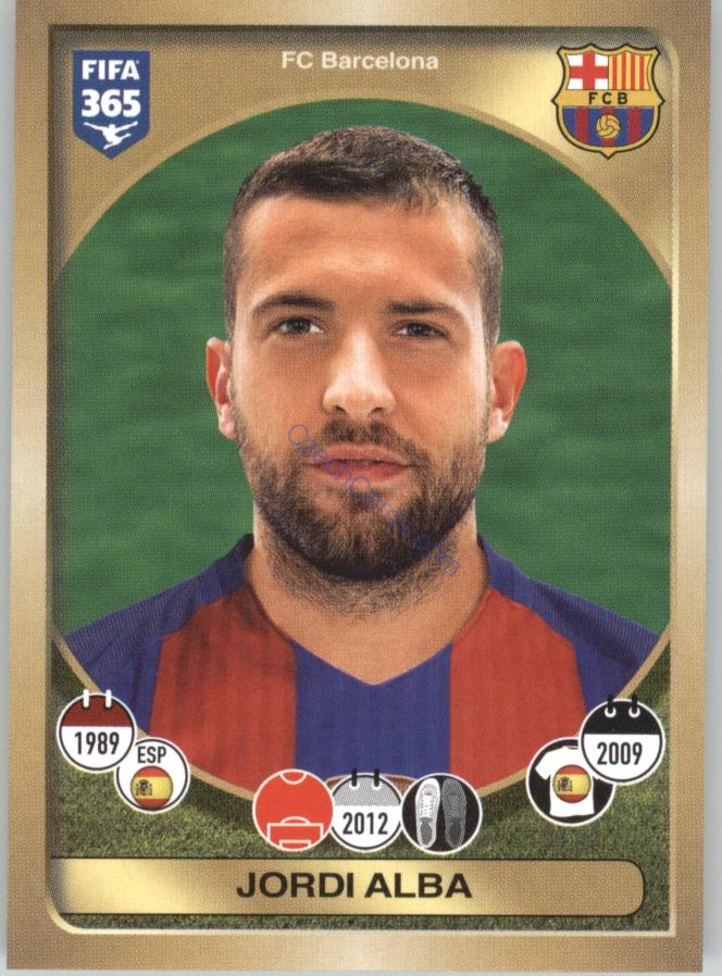 Jordi Alba Panini 2017 FIFA 365 Sticker #66