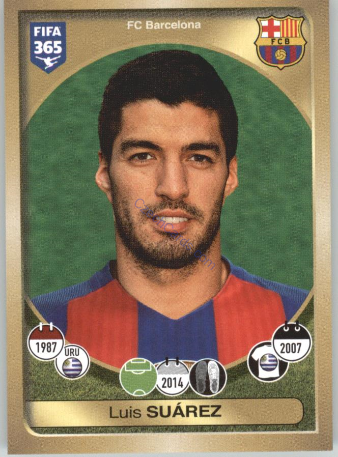Luis Suárez Panini 2017 FIFA 365 Sticker #72