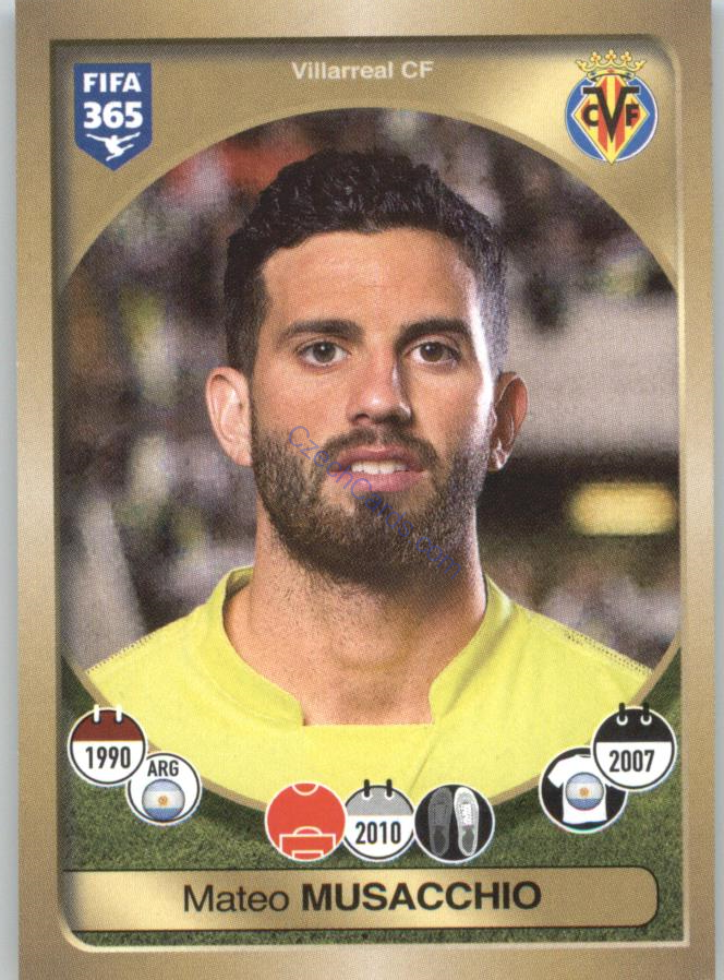 Mateo Musacchio Panini 2017 FIFA 365 Sticker #91