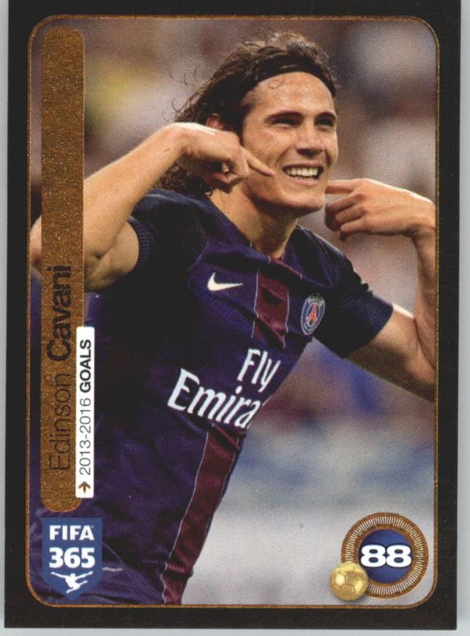 Edinson Cavani Panini 2017 FIFA 365 Dark Shiny Sticker #105
