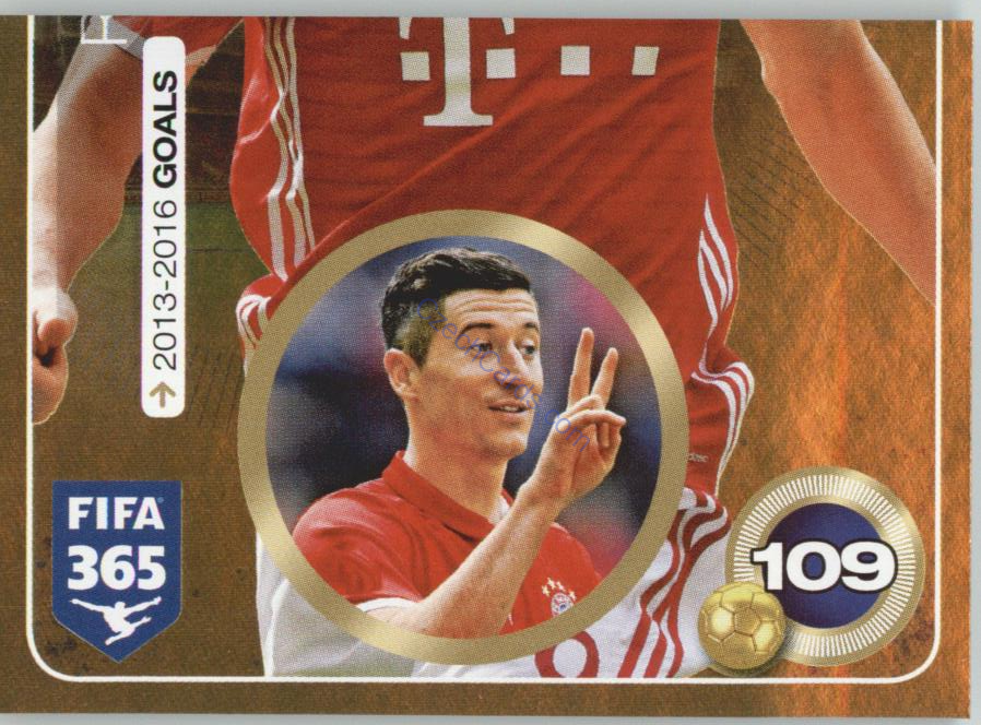 Robert Lewandowski Panini 2017 FIFA 365 Golden Sticker #115