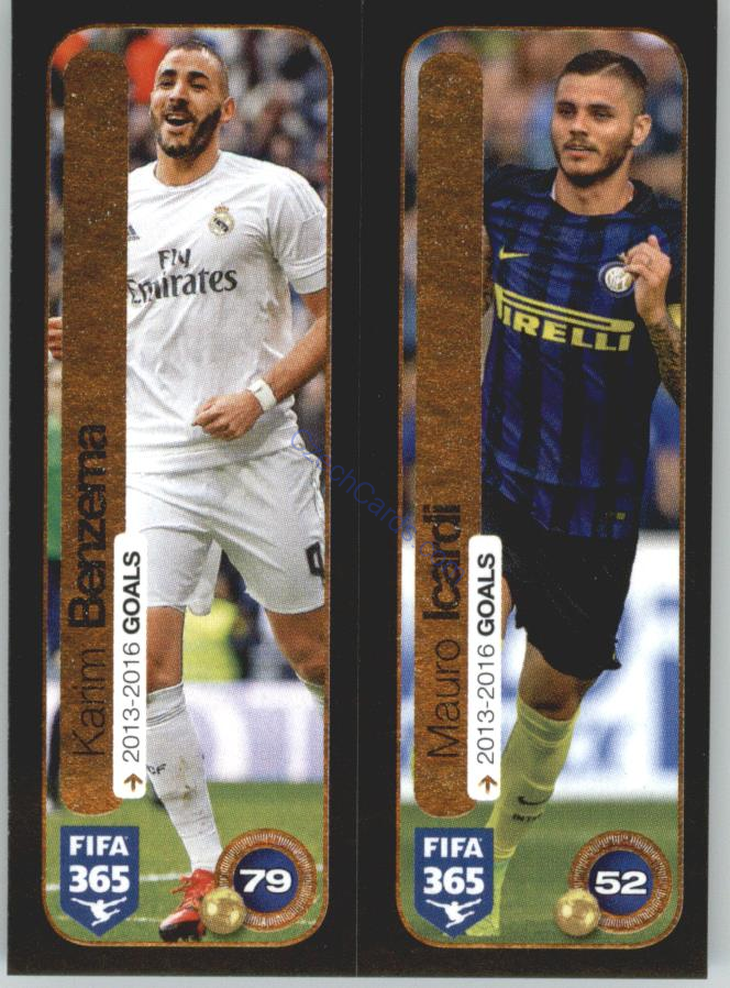 Benzema, Icardi Panini 2017 FIFA 365 Sticker #119