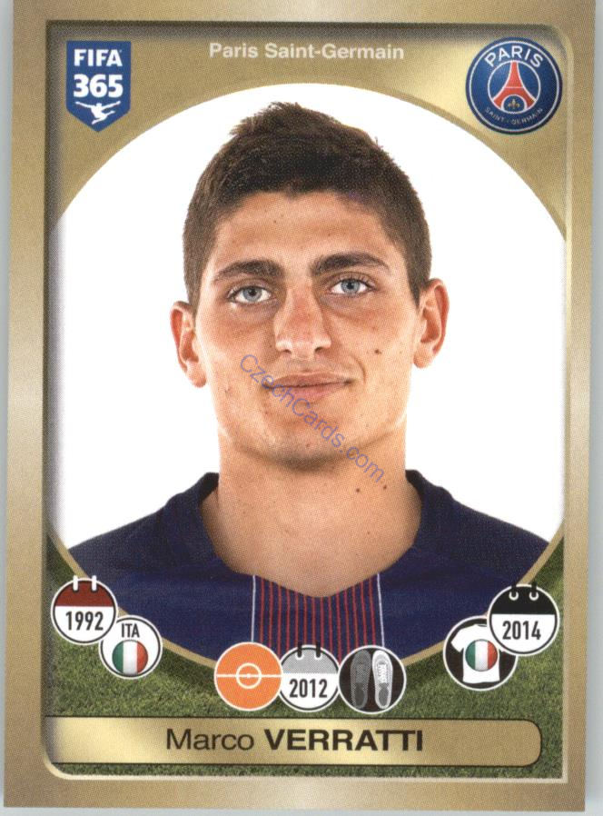 Marco Verratti Panini 2017 FIFA 365 Sticker #168