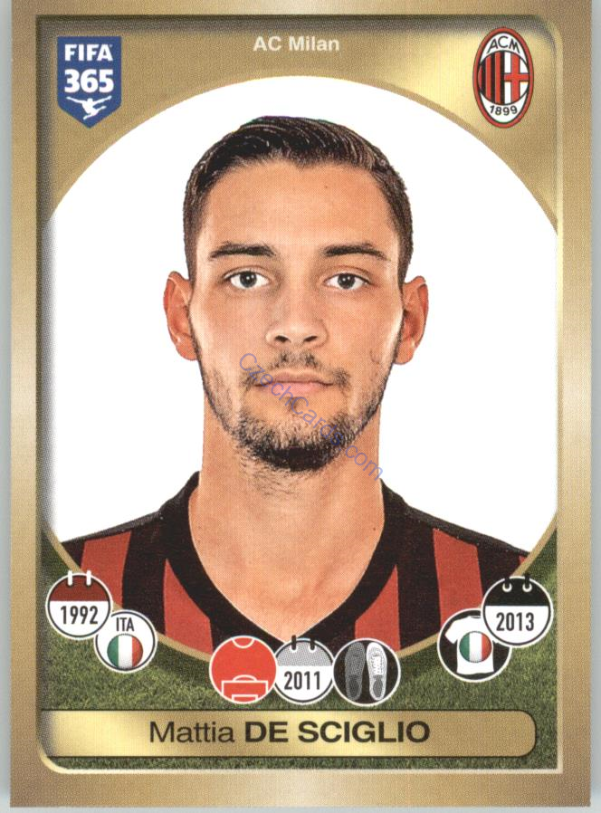 Mattia De Sciglio Panini 2017 FIFA 365 Sticker #261