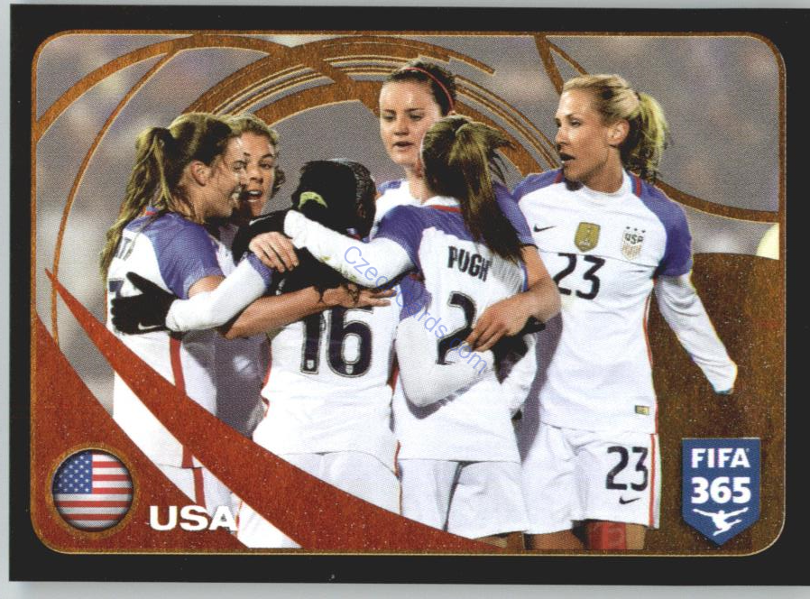 USA Women Ranking Top 10 Panini 2017 FIFA 365 Sticker #286