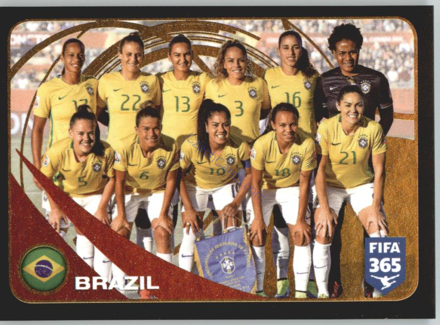 Brazil Women Ranking Top 10 Panini 2017 FIFA 365 Sticker #293