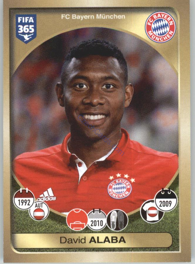 David Alaba Panini 2017 FIFA 365 Sticker #299