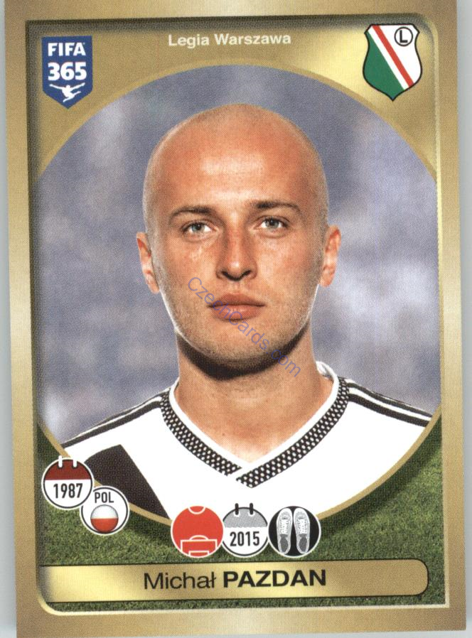 Michał Pazdan Panini 2017 FIFA 365 Sticker #341