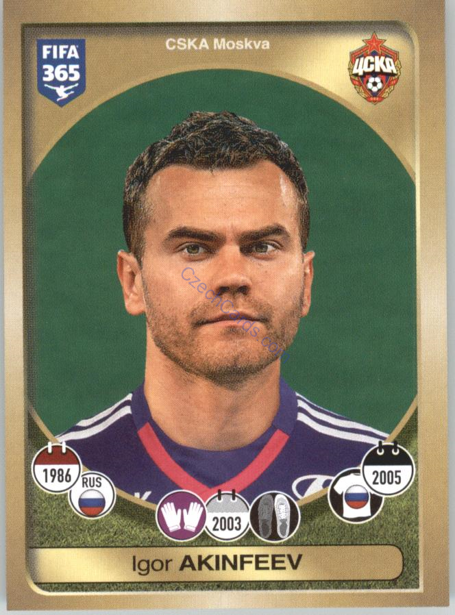 Igor Akinfeev Panini 2017 FIFA 365 Sticker #408
