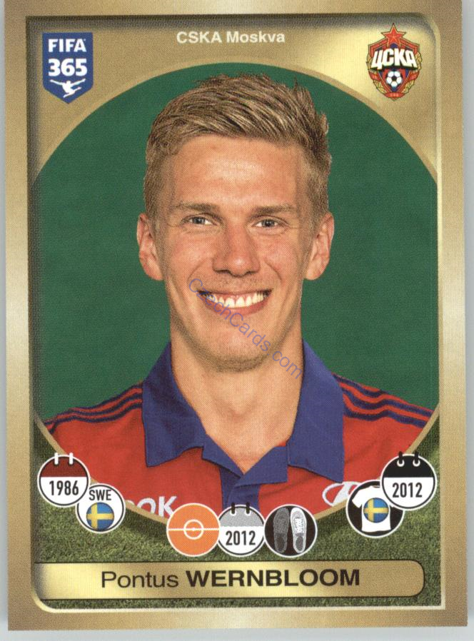 Pontus Wernbloom Panini 2017 FIFA 365 Sticker #416