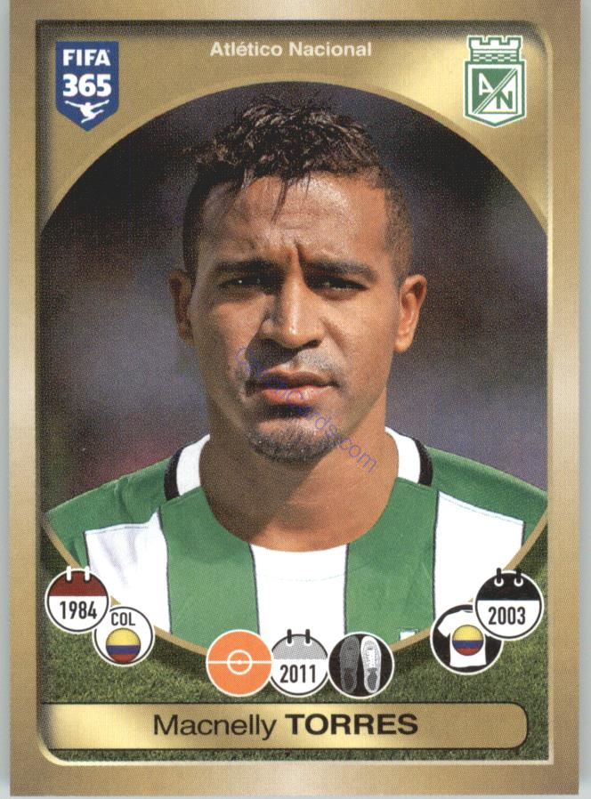 Macnelly Torres Panini 2017 FIFA 365 Sticker #509